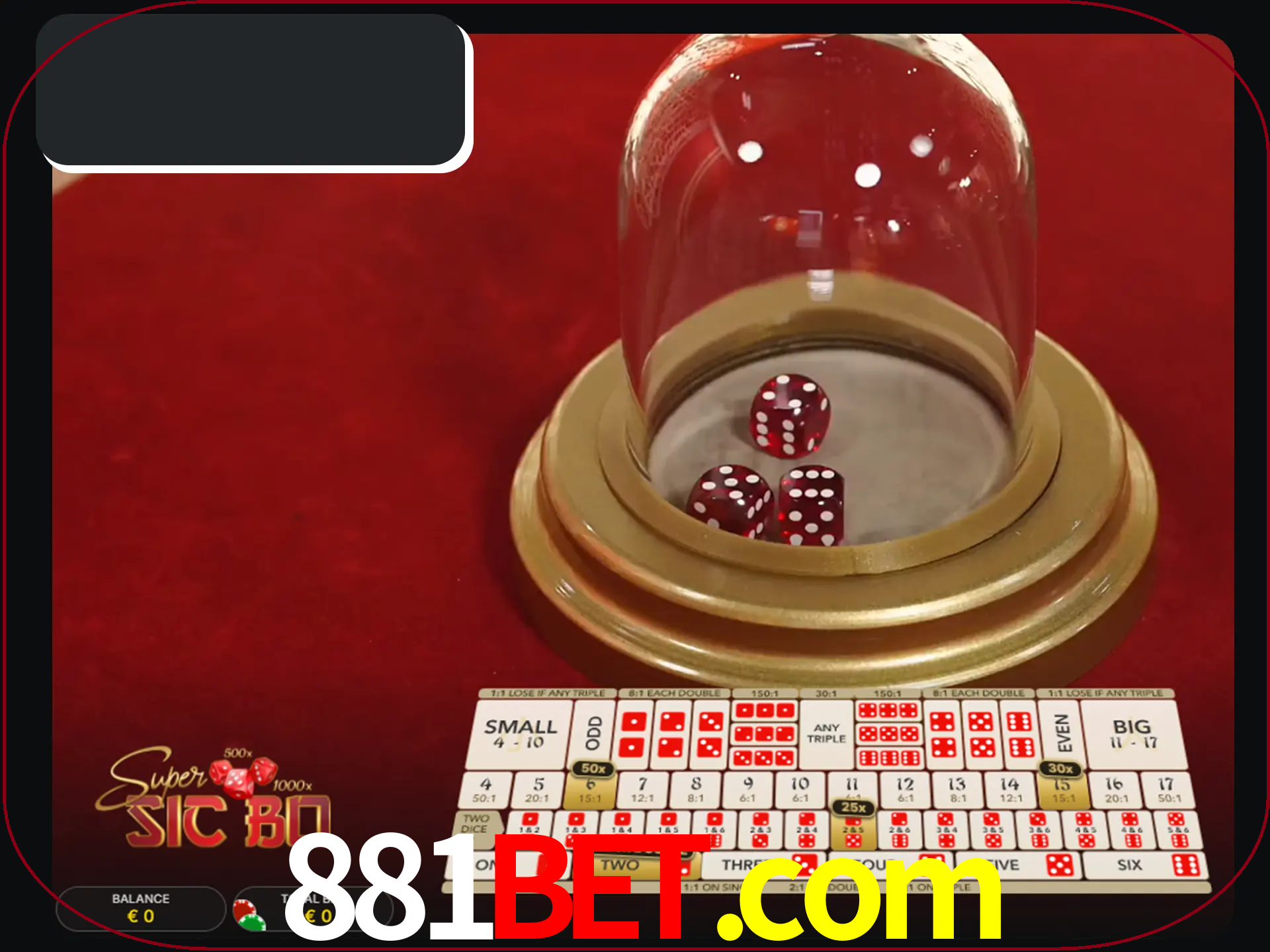 Deixe os dados ao seu lado nos jogos da Sic Bo.